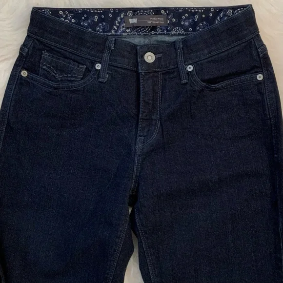 NWOT Levi’s Perfect Waist 525 Dark Blue Straight Leg Women's Jeans - Picture 2 of 13